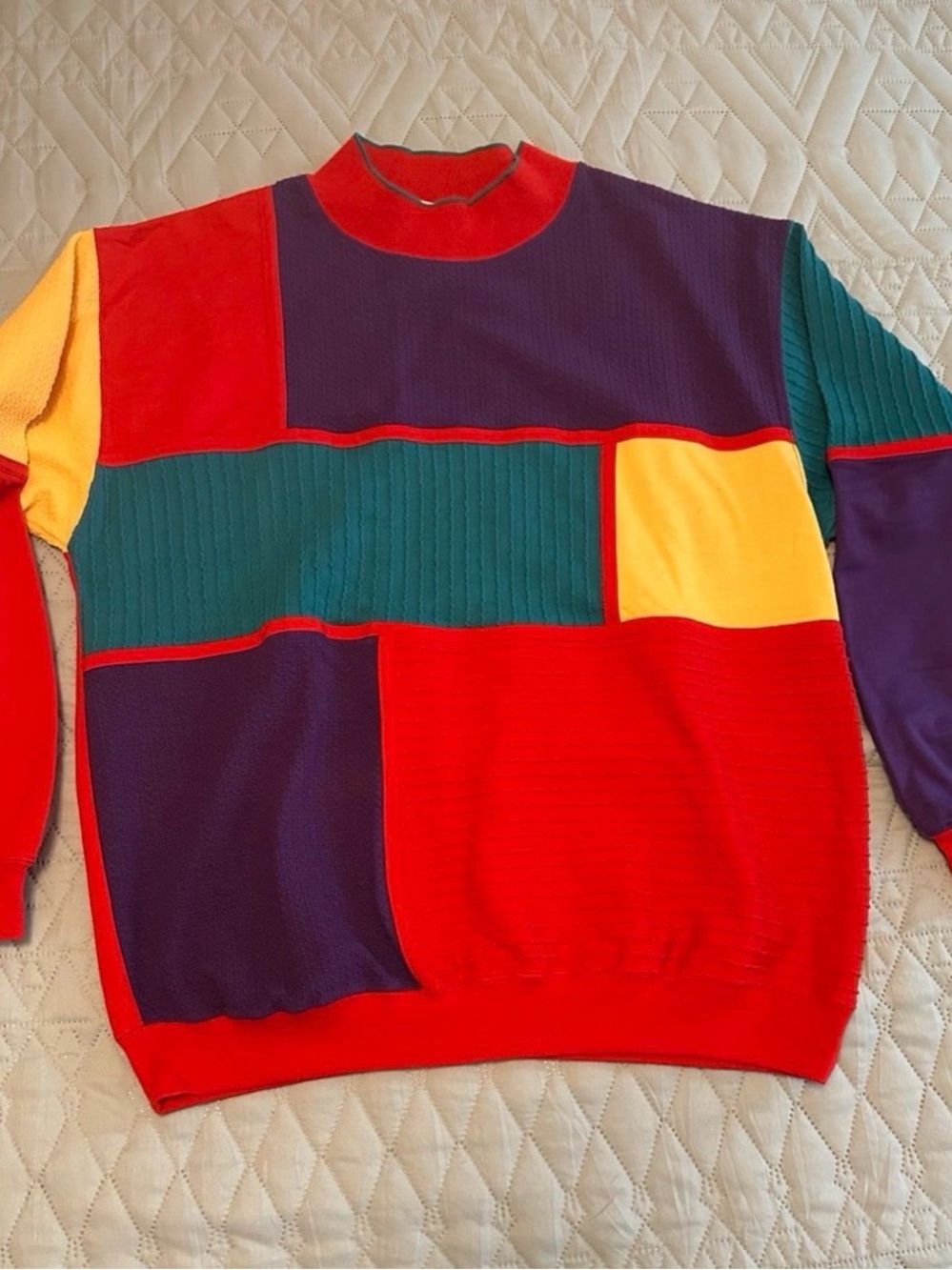VINTAGE 1980S Blast Brand Colorblock Windbreaker Pullover Sweatshirt SIZE MEDIUM